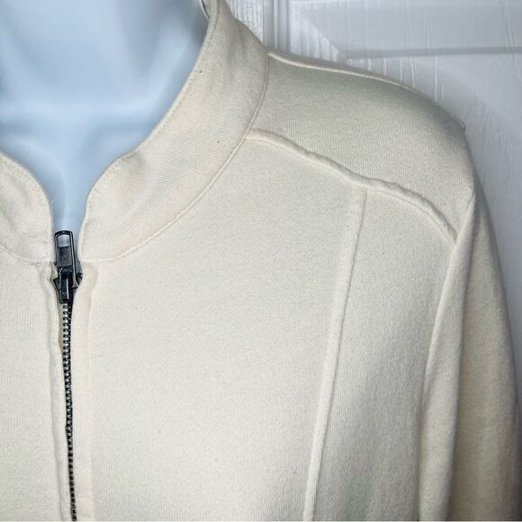 Others Follow Cleo Cream Ruffle Lace Insert Cotton Blazer Zip-Front M - Picture 6 of 13